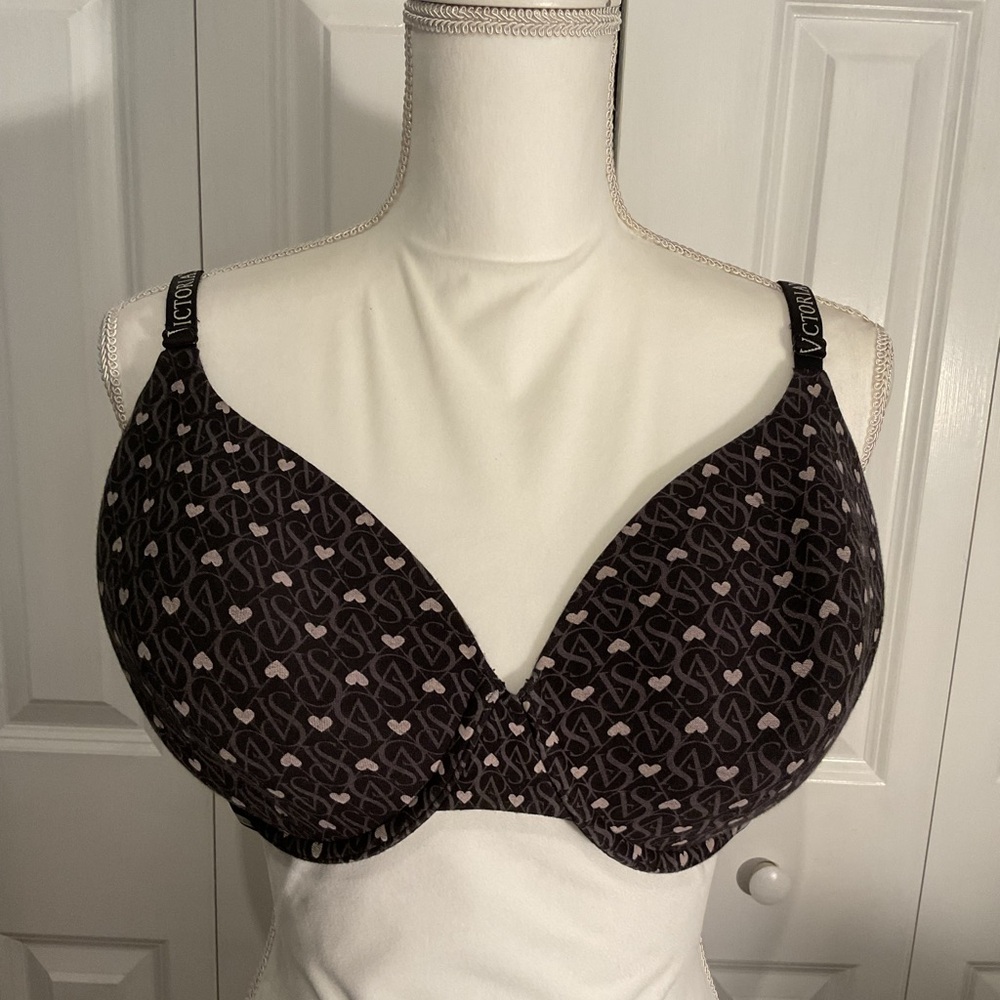 Victoria's Secret Black and Pink Full-Coverage Bra